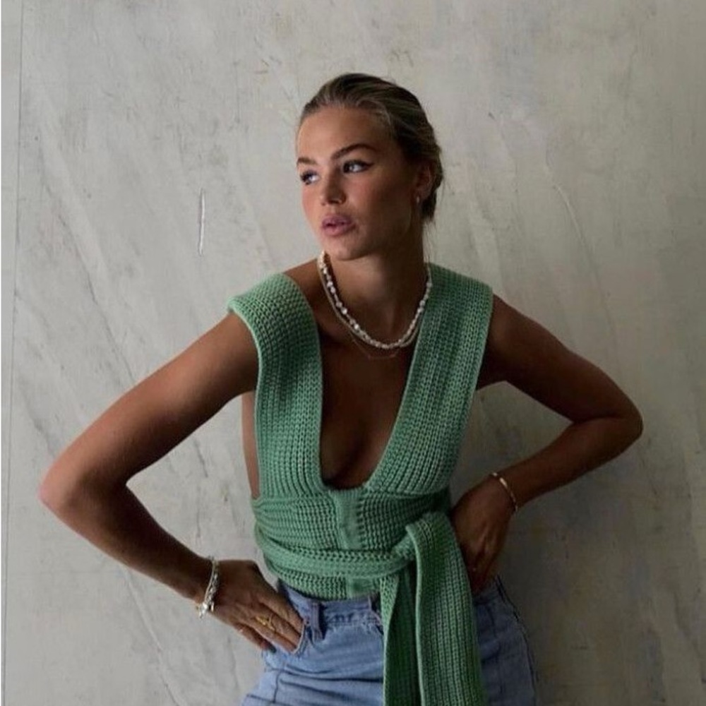 Simonette nanu knit top - green